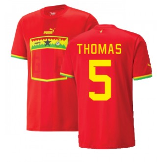 Herren Fußballbekleidung Ghana Thomas Partey #5 Auswärtstrikot WM 2022 Kurzarm